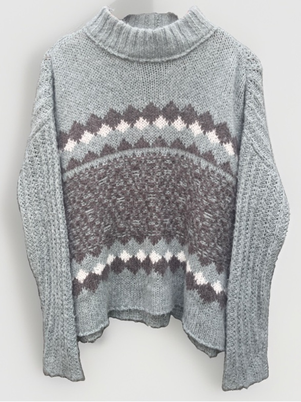 Knox Rose Relaxed Fit Mock Turtleneck Sweater Nordic Size Medium
